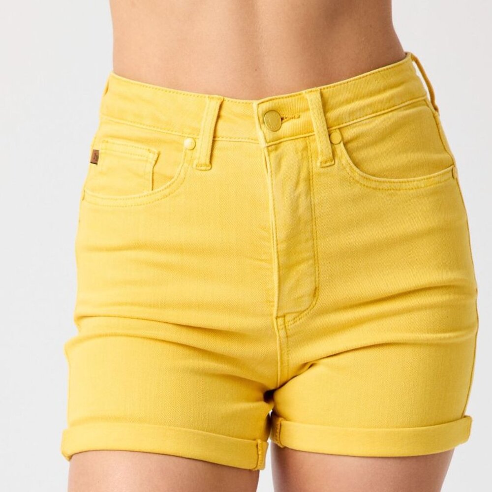 JUDY BLUE Garment dyed tummy control shorts